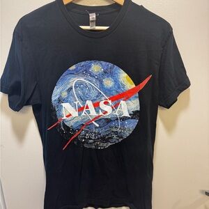 Next Level Apparel Black NASA Graphic Tee